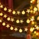Girlanda 10m (80 lampek LED) USB Gwiazdki + Kulki, CIEPŁY BIAŁY 1