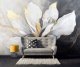 Fototapeta Liście Beton Złoty Loft Sypialnia Salon Tapeta Flizelina 250X175 1