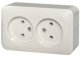 DOUBLE SOCKET WHITE PKL10-009 LIREGUS 1