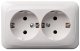 DOUBLE SOCKET WHITE PKL10-009 LIREGUS 2