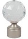 CURTAIN ROD FINIALS CRYSTAL SILVER D19 1