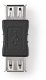 USB 2.0 ADAPTER AFEMALE-AFEMALE BLACK 1