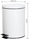 TRASH BIN PEDAL WHITE T-Y0112M 12 L OKKO 2