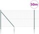 vidaXL Ogrodzenie z drutu spawanego  z 13 słupkami z gwoździami Zielone 1.2x50 m Stal 3