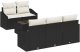 vidaXL Zestaw sofy ogrodowej 6 elementowy z poduszkami czarny polirattan 2