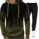 KOMPLET Dresowy MĘSKI Spodnie Bluza SPORTOWY z KAPTUREM Zielono-Czarny XXXL 1