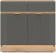 Komoda dwudrzwiowa z szufladami do pokoju Dąb Cremona Szary MILTON ML02 4