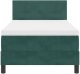 vidaXL Łóżko Box Spring z materacem ciemnozielonym jednoosobowe aksamit 8