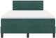 Box Spring łóżko z materacem ciemnozielone małe podwójne aksamitne 8