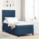 vidaXL Łóżko Box Spring z Materacem Niebieskie Pojedyncze Tkanina 1