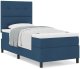 vidaXL Łóżko Box Spring z Materacem Niebieskie Pojedyncze Tkanina 4