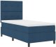vidaXL Łóżko Box Spring z Materacem Niebieskie Pojedyncze Tkanina 6