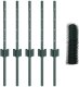 Słupki ogrodzeniowe 5 sztuk U-Channel zielony 40 cm stal, Ogrodzenie sześciokątne zielone 0,4x10 m stal 1