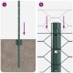 Słupki ogrodzeniowe 5 sztuk U-Channel zielony 40 cm stal, Ogrodzenie sześciokątne zielone 0,4x10 m stal 8