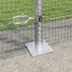 Ogrodzenie z drutu spawanego  z 13 słupami z flanszą 1.6x25 m stal ocynkowana 3