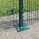 Zielone Ogrodzenie Spawane z 7 Słupkami Flanszowymi 0.4x10 m Stal 3