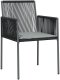 Zestaw 3 Czarny Rattan PE, Stal, Tkanina poliester Standardowy 5