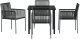 Zestaw 3 Czarny Rattan PE, Stal, Tkanina poliester Standardowy 6