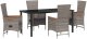 vidaXL Zestaw 5-częściowy do jadalni ogrodowej z poduszkami Szary Polirattan 2