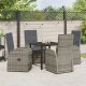 Zestaw 5-częściowy mebli ogrodowych z poduszkami szary rattan PE 3