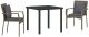 Zestaw 3-częściowy do jadalni ogrodowej z poduszkami Szary Polirattan 2