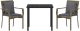 Zestaw 3-częściowy do jadalni ogrodowej z poduszkami Szary Polirattan 7