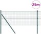 Spawane ogrodzenie z 13 słupkami Zielone 0.5x25 m Stal 2