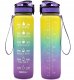 Bidon Motywacyjny 1000 ml Sportowy 1L Butelka na Wodę Fiolet-Niebieski-Żółty 8