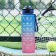 Bidon Motywacyjny 1000 ml Sportowy 1L Butelka na Wodę Zielony-Pomarańczowy 1