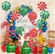 Balon Foliowy Świąteczny Boże Narodzenie Laska Lizak CZERWONY 35*82cm 6 szt. 2