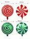 Balon Foliowy Świąteczny Boże Narodzenie Laska Lizak CZERWONY 35*82cm 6 szt. 4