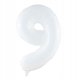 Balon 9 urodziny Cyfra DZIEWIĘĆ Foliowy Happy Birthday biały 80cm 2