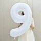 Balon 9 urodziny Cyfra DZIEWIĘĆ Foliowy Happy Birthday biały 80cm 4