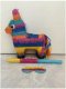 Kolorowa Pinata Piniata w Kształcie Osiołka z Kijem / Duża 39x35x12cm 4