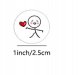 Naklejki Miłosne Emocje Stickman Serce Etykieta Dekoracyjna 500 szt. 3