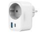 Szybka ładowarka USB 20W (USB-A + USB-C) z gniazdem AC, PD 3.0 / QC 3.0 biała 1