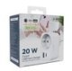Szybka ładowarka USB 20W (USB-A + USB-C) z gniazdem AC, PD 3.0 / QC 3.0 biała 4