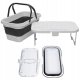 PLATINET CAMPING PICNIC BASKET 47X29X23,5 CM, 16L, FOLDING, WITH 2 IN 1 LID / TABLE WHITE-GREY [45904] 3