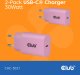 Club3D Lifestyle Ladegerät USB-C 30Watt, 2Stk  pink retail 1