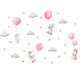 ROOM Decor SIPO-WS63028 NAKLEJKI NA ŚCIANĘ KRÓLIKI BALONY RÓŻOWE 1