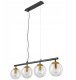 Lamkur Eloise 47447 lampa wisząca zwis modern belka kule szklane klosze 4x15W E14 czarna/mosiądz 1
