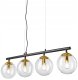 Lamkur Eloise 47447 lampa wisząca zwis modern belka kule szklane klosze 4x15W E14 czarna/mosiądz 2
