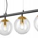 Lamkur Eloise 47447 lampa wisząca zwis modern belka kule szklane klosze 4x15W E14 czarna/mosiądz 3