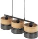 TK Lighting Nicol 4801 lampa wisząca zwis 3x15W E27 czarna/dąb 3
