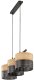 TK Lighting Nicol 4801 lampa wisząca zwis 3x15W E27 czarna/dąb 5