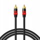 3m Kabel RCA do RCA (cinch) przewód Subwoofer premium MOZOS czarno-czerwony pozłacane wtyki 1