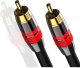 3m Kabel RCA do RCA (cinch) przewód Subwoofer premium MOZOS czarno-czerwony pozłacane wtyki 2