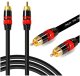 3m Kabel RCA do RCA (cinch) przewód Subwoofer premium MOZOS czarno-czerwony pozłacane wtyki 7