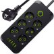 Przedłużacz Listwa zasilająca 6 gniazd gniazdka AC EU 4x USB + USB-C typ C gniazda 2500w Czarny 1