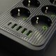 Przedłużacz Listwa zasilająca 6 gniazd gniazdka AC EU 4x USB + USB-C typ C gniazda 2500w Czarny 10